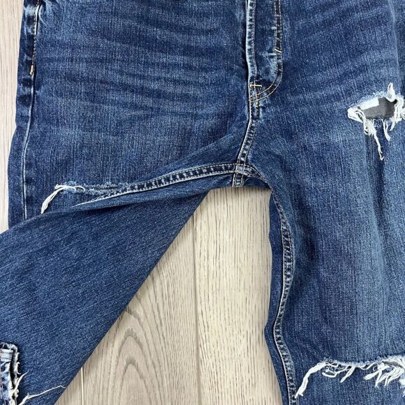 Zara Women Size 32 Distressed High Rise Cotton Straight Fit Denim NEW Jeans Boho - Picture 10 of 11